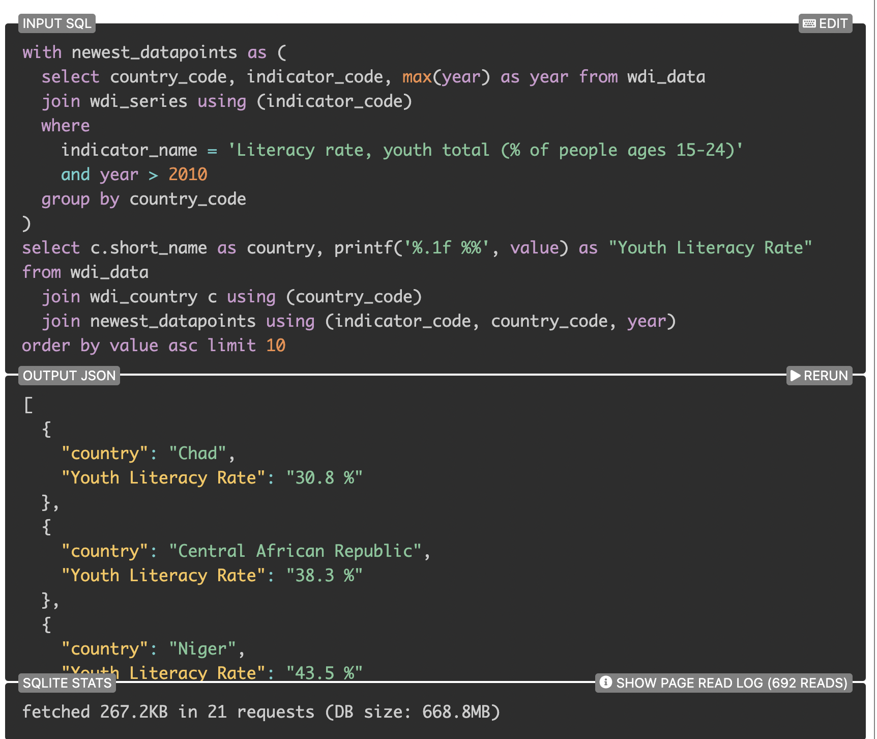 SQLite query